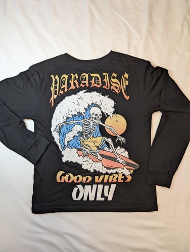 Boys RGSTR size 8 Paradise Good Vibes Only Surfing Skelton Long Sleeve Tshirt - Picture 4 of 4