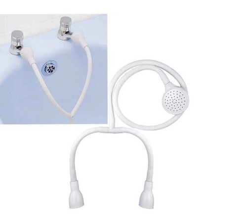 Wasserhahn Dusche Brauseschlauch Bad Rohr Wanne Waschbecken Aufsatz Kopf Waschen - Bild 11 von 14