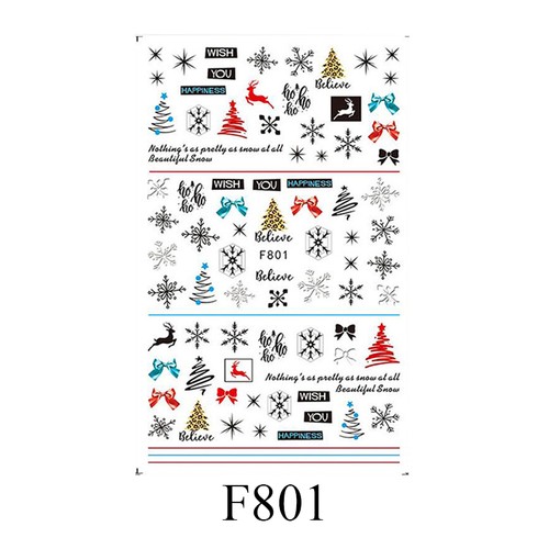Calcomanías de vinilo para uñas acabado de metales mixtos diseños navideños para manicuras en gel - Imagen 17 de 36
