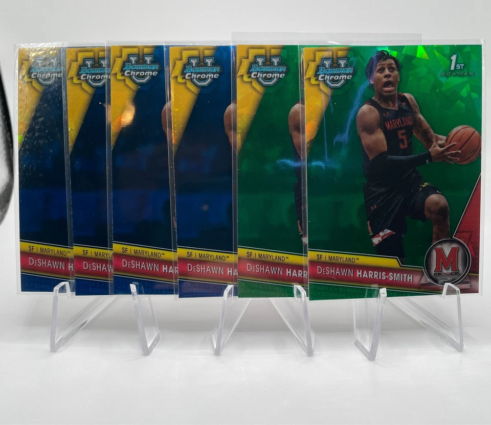 2023-24 Bowman U Chrome Sapphire DeShawn Harris-Smith Green Refractor /99 + Base - Image 2 of 4