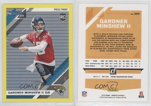 2019 Panini Donruss Rookies Press Proof Yellow Gardner Minshew II #292 Rookie RC