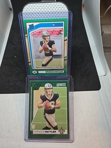 SPENCER RATTLER 2024 Donruss/Zenith Rated Rookie Green  New Orleans Saints RC  - Afbeelding 1 van 10