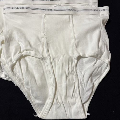 VINTAGE LOT OF 7 Hanes White Cotton Briefs Mens Size Large 36-38 NEW - Picture 4 of 4