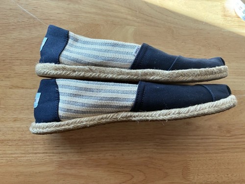 Toms Alpargata Espadrilles in Navy Stripe Size 9 - Picture 6 of 11