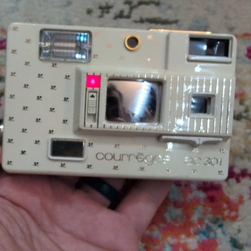 Vintage 80s Minolta AC301 Disc Camera Andre Courreges Works But Untested W Disk - Picture 15 of 15