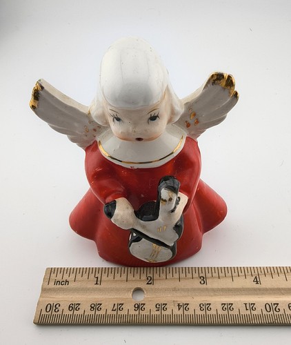 Mid Century Weihnachtsengel Spielinstrument Vintage 50er Jahre Japan 4,5" - Bild 7 von 12