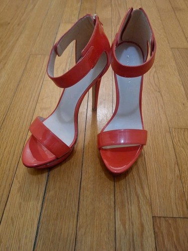 Pelle Moda Sky High Red Patent Leather Strappy Sandals, Sz 9 - Picture 1 of 9