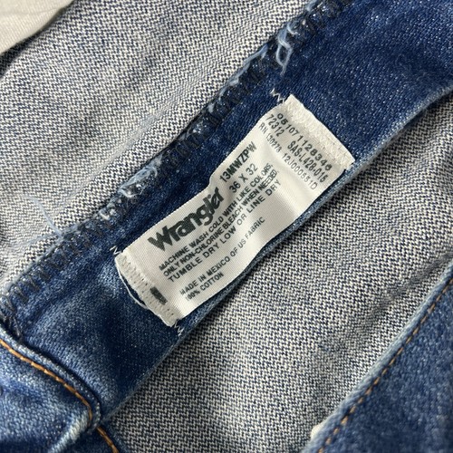Jeans Wrangler uomo 36x32 taglio cowboy bootcut western lavaggio scuro blu cotone 13MWZ - Foto 2 di 7