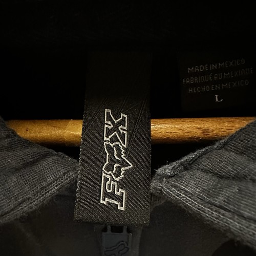 Fox Racing Hoodie Herren L schwarz Logo Grafik Y2K Vintage Full Zip Sweatshirt Grunge - Bild 3 von 9