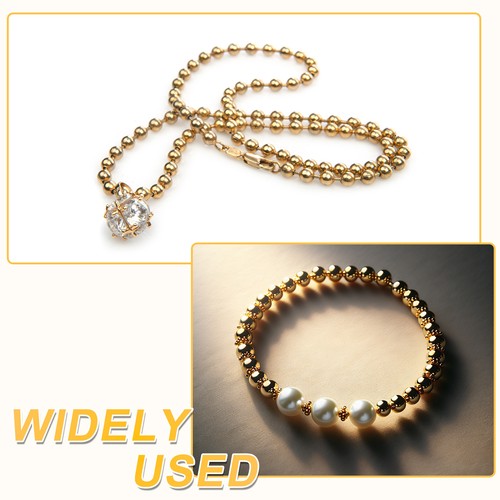 200pcs Spacer Beads, 4mm Filled Spacer Beads Bracelet Beads, White Gold - Picture 6 of 6