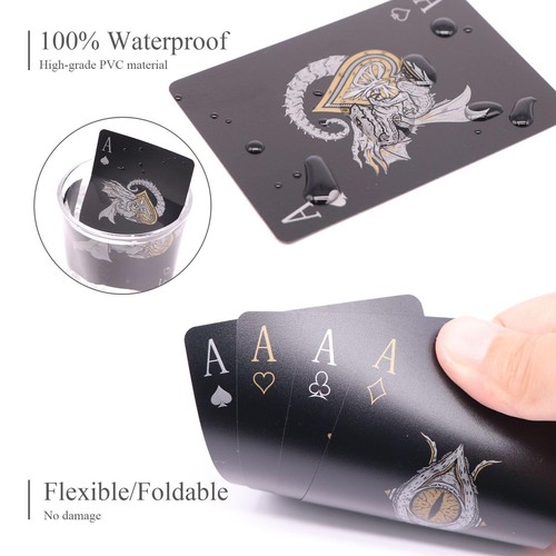 Easy Shuffling Plastic Waterproof Playing Cards,Cool Black Dragon Poker Cards... - Picture 2 of 7