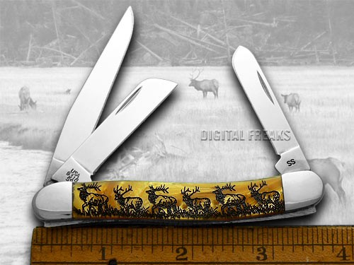Case xx Medium Stockman Knife Elk Walking Antique Gold Corelon Pocket ###3 - Imagen 3 de 4