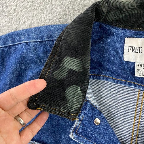 Vintage Chore Denim Jacket Men Medium Barn Coat Corduroy Collar Work Wear Prison - Picture 4 of 11