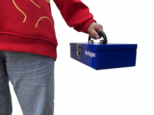 Portable Carpenter Metal Tool Box with Latch, Small Parts Box, Sockets Storag... - Picture 8 of 9