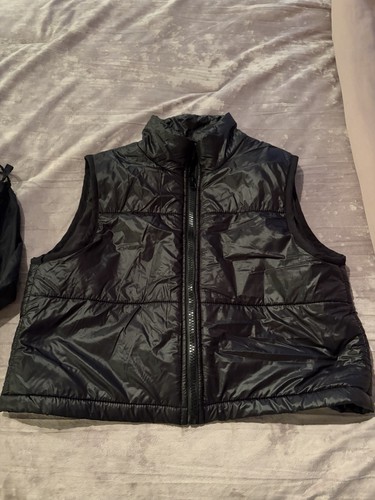SHEIN Full Zipper Cropped Lightweight Puffer Vest Jacket Black Youth Sz 10 - Picture 2 of 7