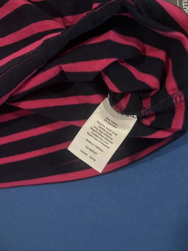 T-shirt Talbots Petites The Talbots taglia M blu/rosa righe collo tartaruga elasticizzata - Foto 8 di 9
