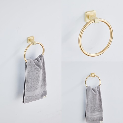Brushed Gold Bathroom Hardware Set 4 Pieces,Towel Bar Set Stainless Steel Wal... - Picture 3 of 5