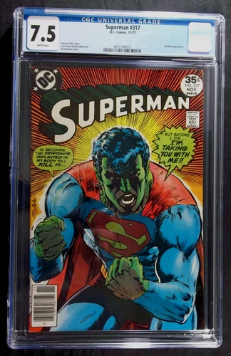 Superman #317 CGC 7.5 Neal Adams Superman cover Vintage DC comics 1977
