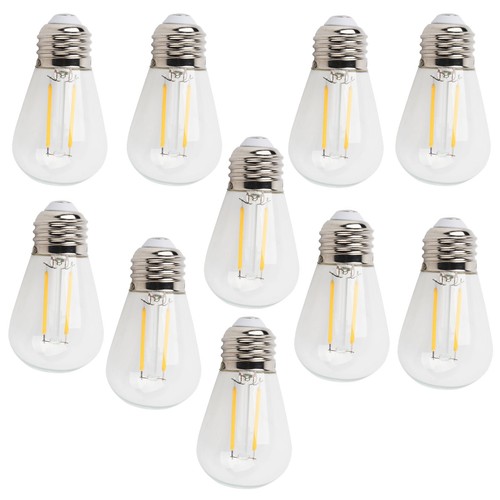 10Pcs Vintage Light Bulb S14 E27 180LM Transparent Glass LED Filament Bulbs FG - Picture 2 of 20