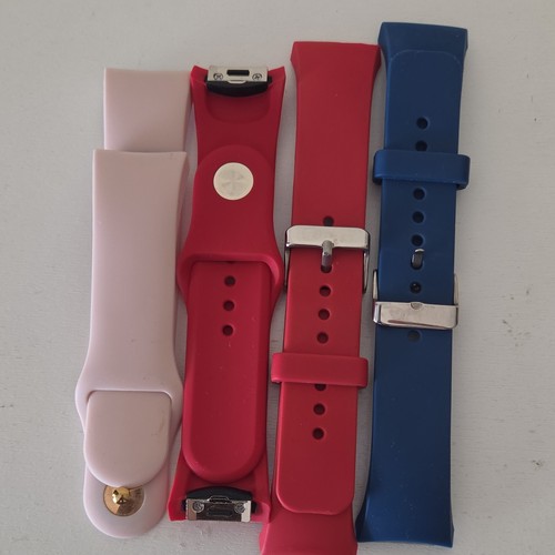 Samsung Gera 2 Compatible 15mm Silicone Two-Piece Bands Lot 4 Pink Red Blue