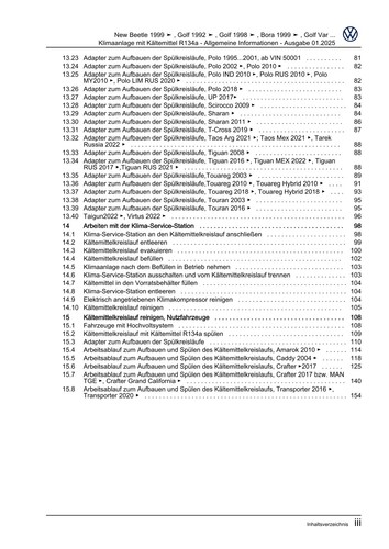 VW Golf 3 Typ 1H 1991-1997 Klimaanlagen mit Kältemittel R134a Reparaturhandbuch - Bild 10 von 10