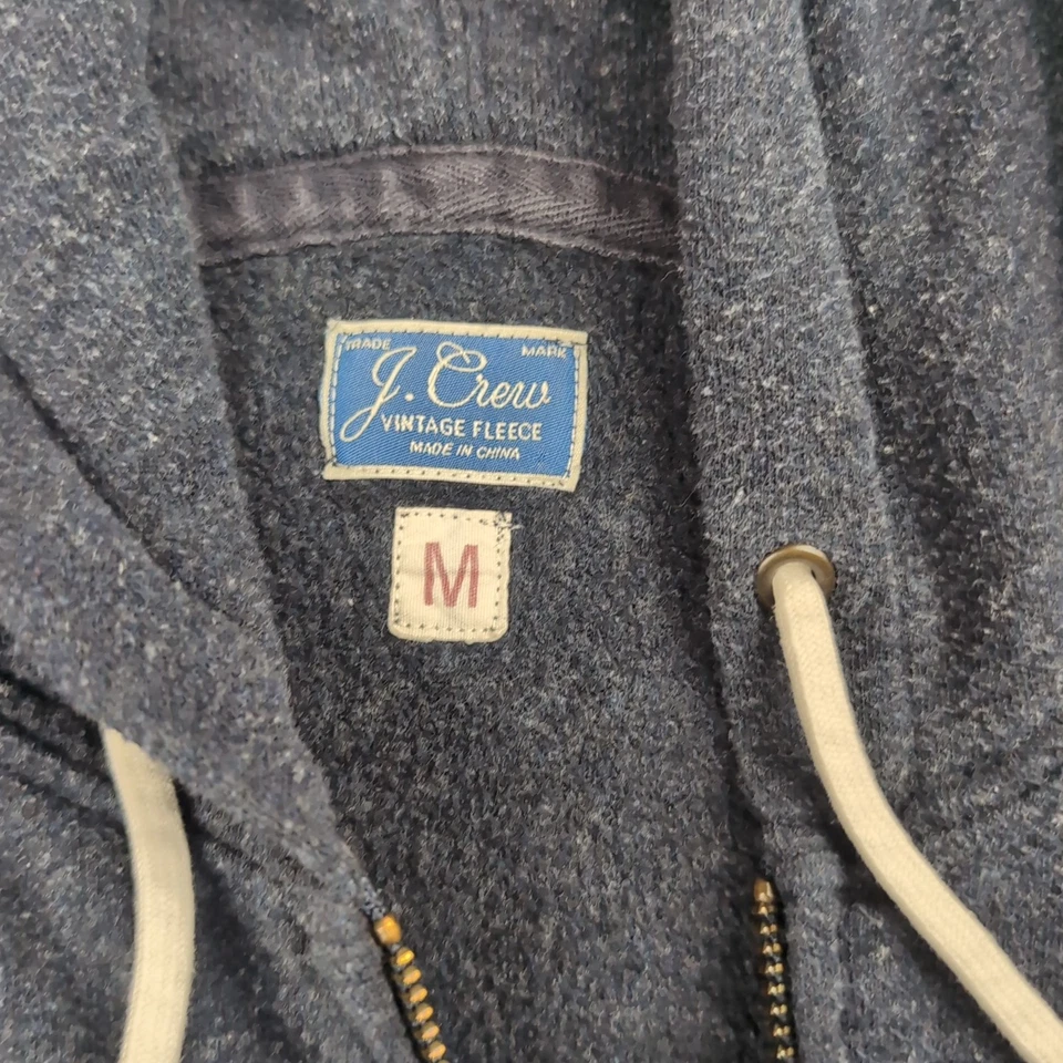 Sudadera con Capucha J Crew Hombre Azul Medio Cremallera Sudadera Ocio Tareas Exterior Polar Foto 2 de 4