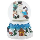 Northlight 5.5" Snowman and Children Musical Swirling Christmas Snow Globe