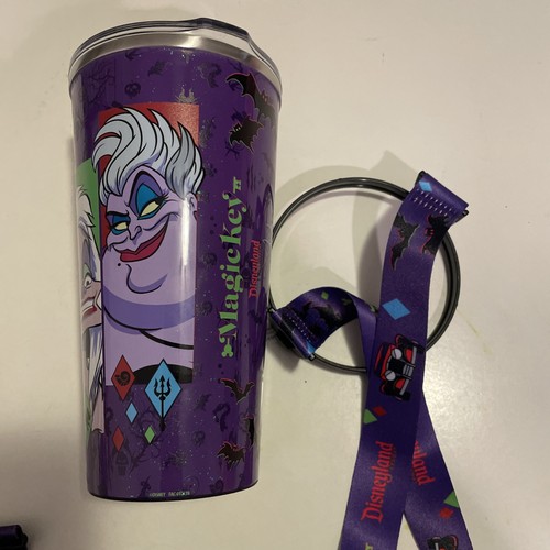Disney Parks Magic Key Villain’s Stainless Steal Tumbler with Lanyard NEW - Picture 3 of 5