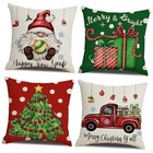  Christmas Throw Pillow Covers 16x16 Set of 4 Xmas 16" x 16" (Pack of 4) Red