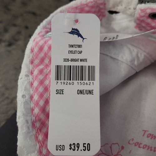 Cappello berretto Tommy Bahama occhiello bianco rosa ananas ricamato donna cotone adj - Foto 15 di 16