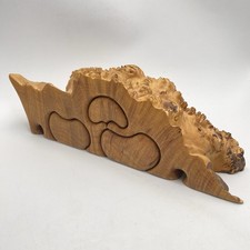 Fred  Marilyn Buss Maple Burl Wood Live Edge Trinket Jewelry Box 3 Drawer.