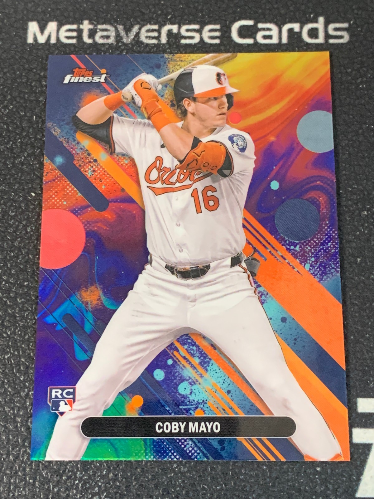2025 Topps Finest Coby Mayo RC Rookie Common Oil Spill Orioles