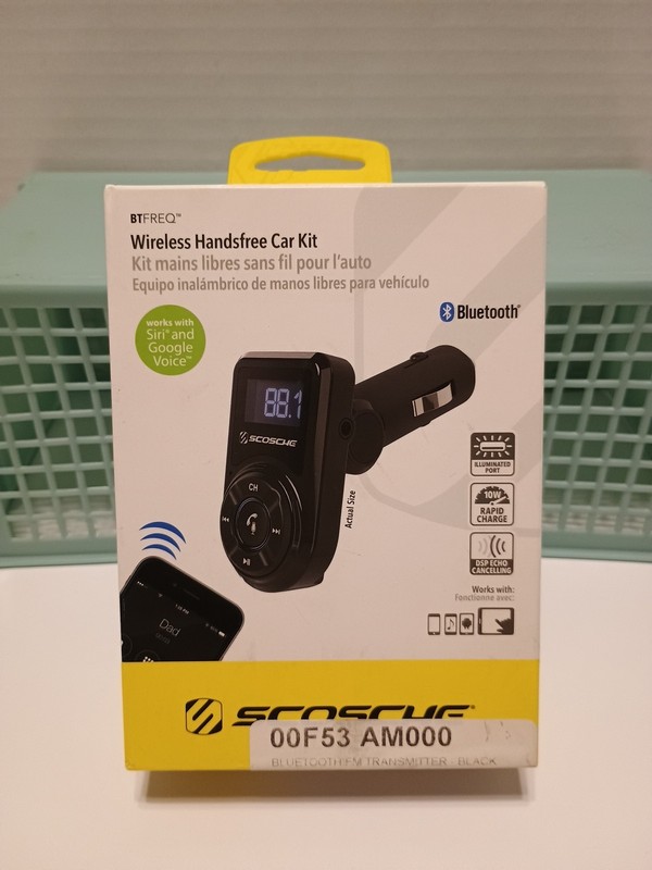 Scosche BTFM3 BTFREQ Bluetooth Hands-Free Car Kit w/ FM Transmitter, 10W - Black