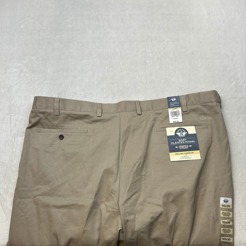 Dockers Easy Khaki Pants Mens 50x30 Big & Tall Pleated Stretch Classic Fit NEW - Picture 3 of 8