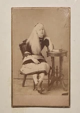 Antique P.T. Barnum Sideshow Albino Girl Woman Chas. Eisenmann CDV Photo