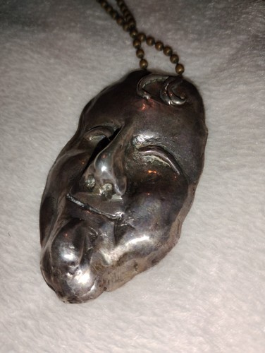 VINTAGE 60er STERLING STATEMENT GESICHT ANHÄNGER EGO FREUD POP ART WARHOL STIL GEISTIGKEIT - Bild 18 von 19