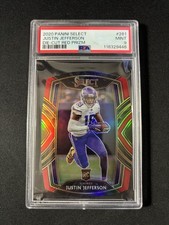 2020 Select Red Prizm Die-Cut #261 RC Justin Jefferson - Vikings PSA 9