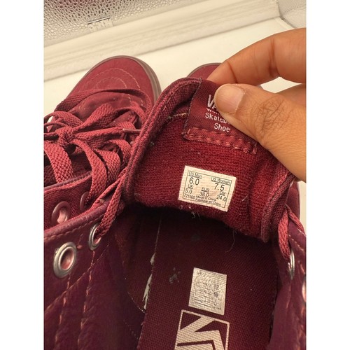 Vans Sk8-Hi High Top Burgundy Maroon Skate Shoes Sneakers Women's Size 7.5 - Picture 6 of 6