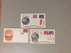 Three UPU anniversary Israel fdc w/diff nomination stamps.Two registered express