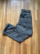 Mason's Men's Size 36-32 Solid Green Cargo Pants,100% Cotton,Made In Italy,Flaws