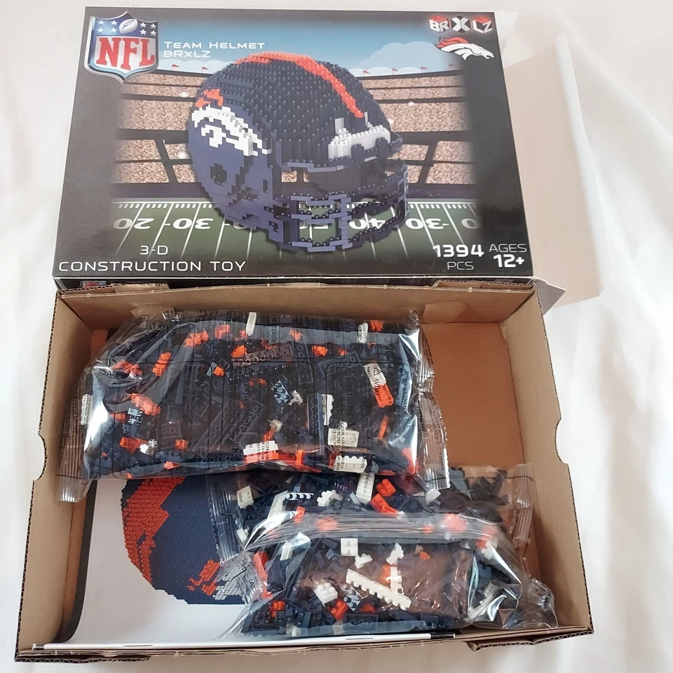 NFL Denver Broncos BRXLZ Equipo Casco 3D Construcción Juguete 1394 Piezas Edades 12+ Foto 3 de 4