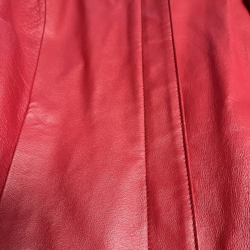 Red Leather Lined Clio Petites Jacket Women’s 6 - Picture 2 of 7