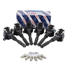 Bosch 6 Ignition Coils 6 Nickel Spark Plugs Kit For BMW E36 M3 3.2 E39 528i 2.8