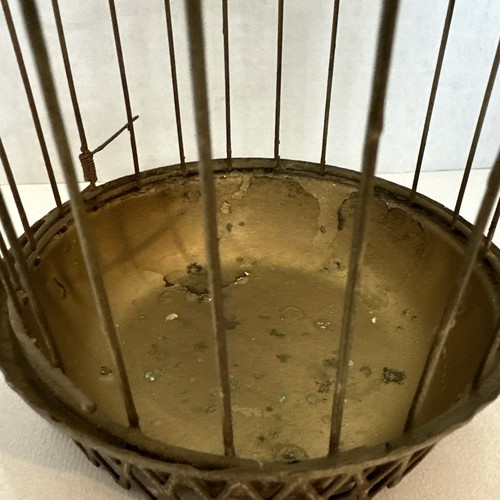 Vintage Messing Vogelkäfig, hängend 12,5" hoch - Bild 10 von 18