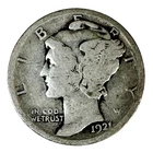 US 1921 P Mercury Silver Dime VG Philadelphia Key Date 10C