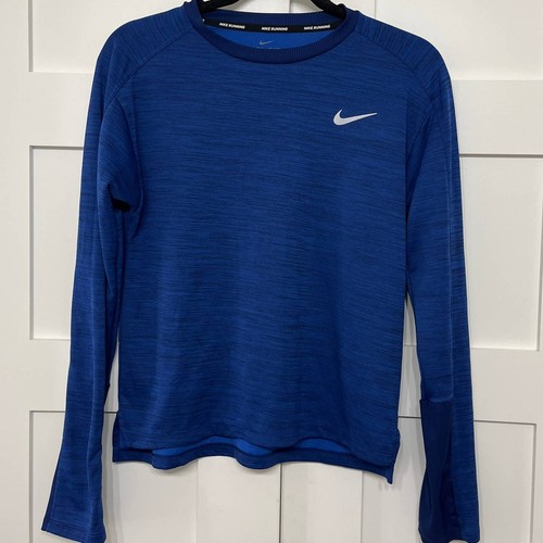 Nike Men's Youth  Dri-Fit Running Crew Top Blue Pullover Size Small - Picture 1 of 8