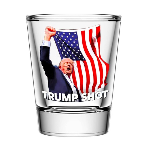 Trump Shot Glass 1.5 oz Heavy Base, Tequila Perfect for Patriotic Celebration... - Picture 1 of 5