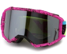 Fly Racing Zone Goggles (Pink/Black/Hi-Vis) (Black Mirror/Smoke Lens) [37-51528]