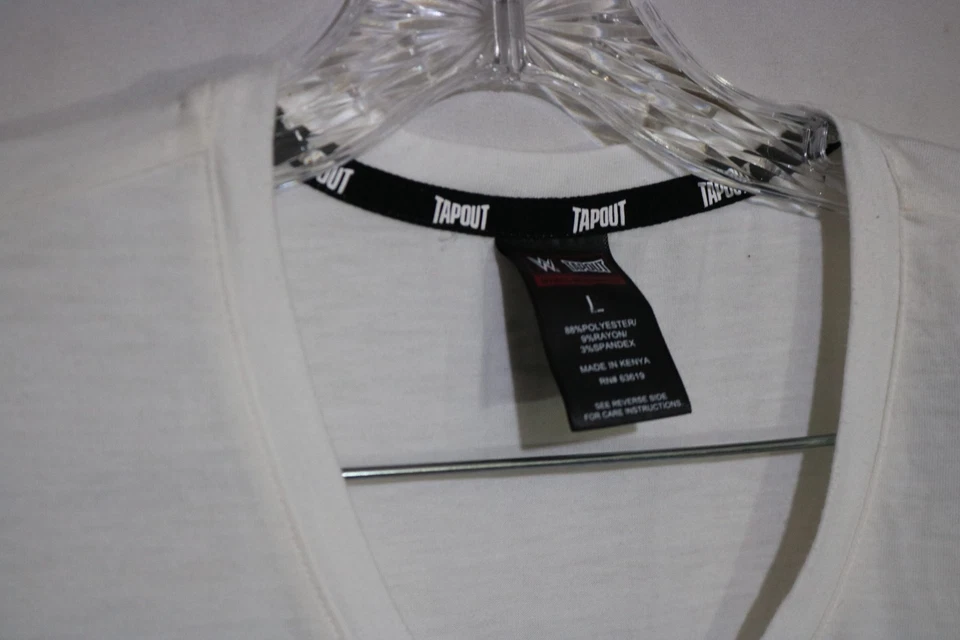 Tapout Shirt Womens Large White Short Sleeve V Neck UFC MMA WWE - Image 3 of 4