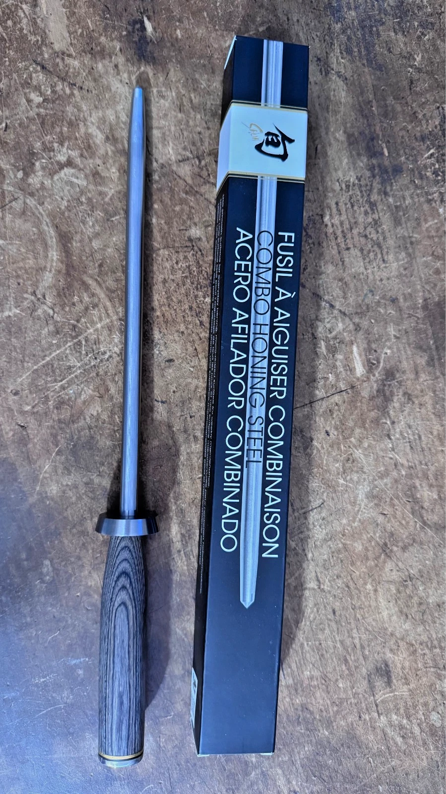Shun Combo Honing Steel Smooth Surface and Micro-Ribbed Surface New in Box
Opens in a new window or